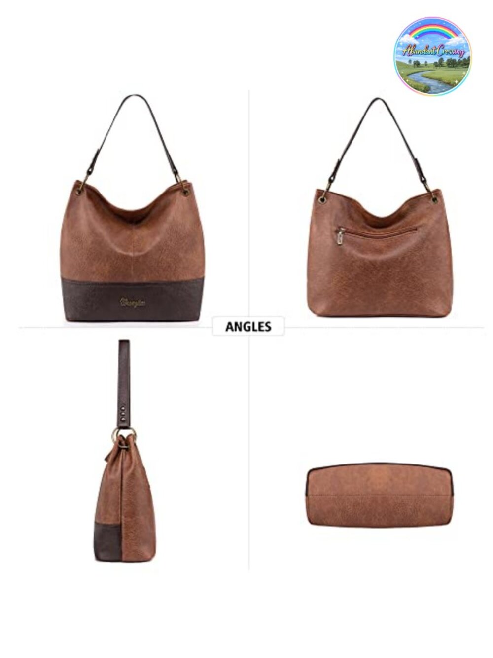 Vegan Leather Top Handle Hobo Shoulder Handbag Purse - Picture 5 of 6